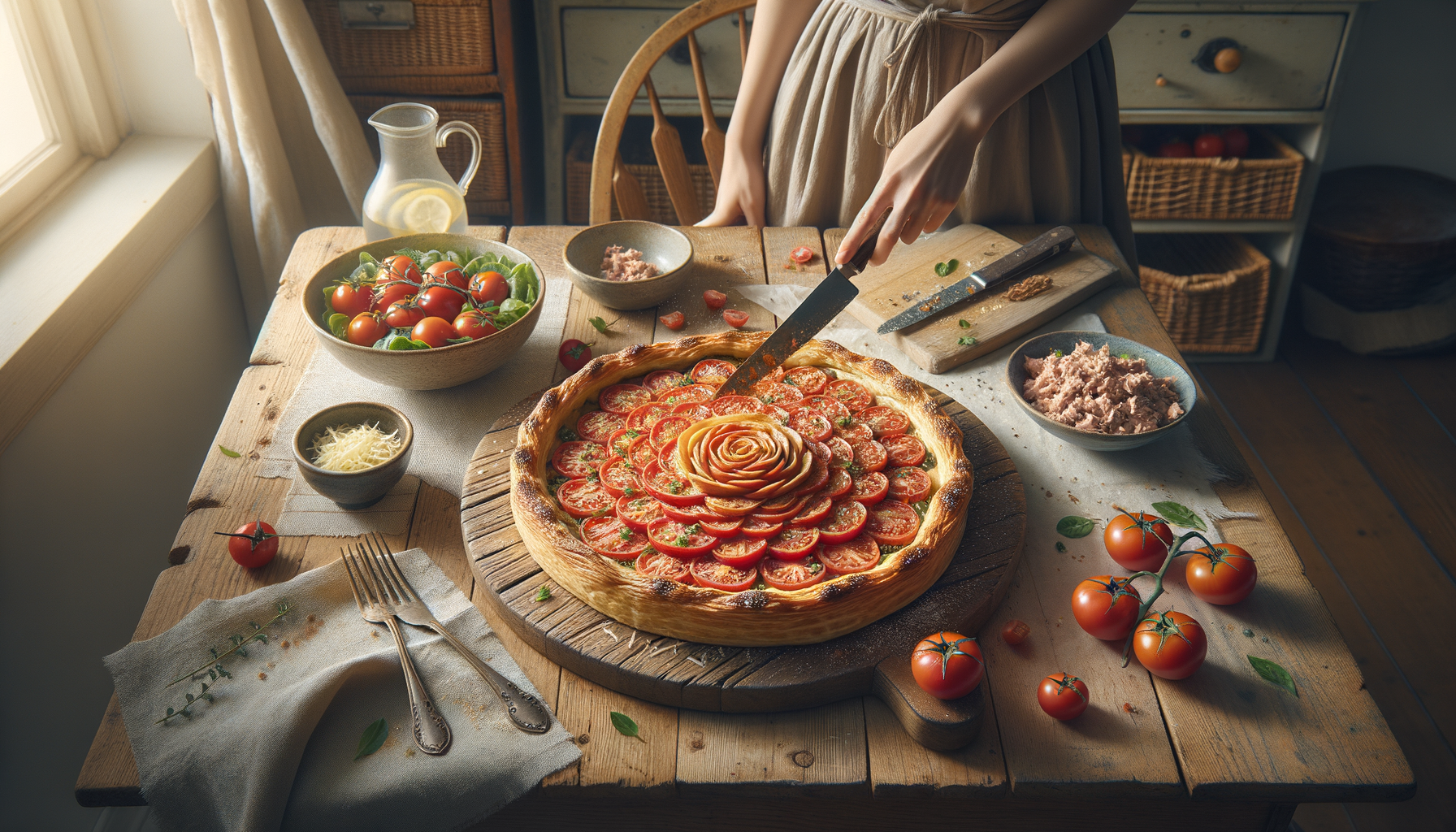 Dégustez une Tarte Fine aux Tomates et au Thon : Une Recette Minceur Savoureuse et Facile
