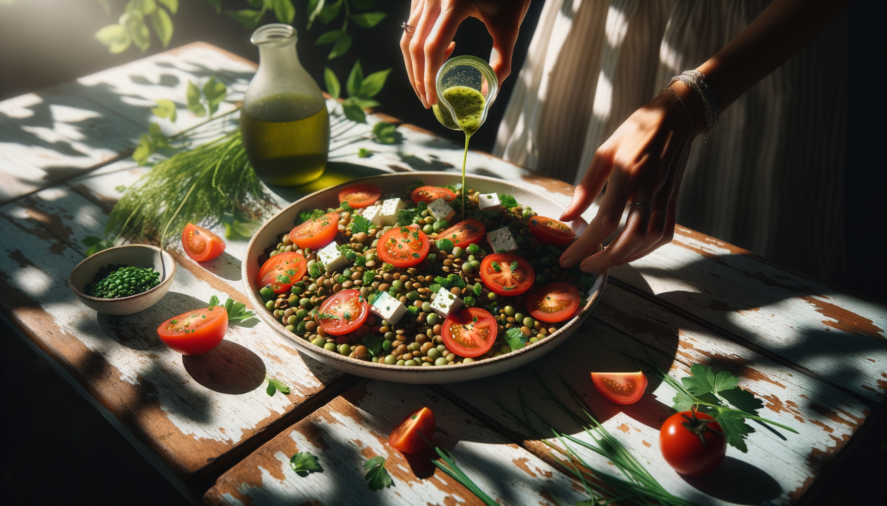 Délicieuse Salade de Lentilles Vertes, Tomates et Feta : La Recette Fraîcheur de l’Été !